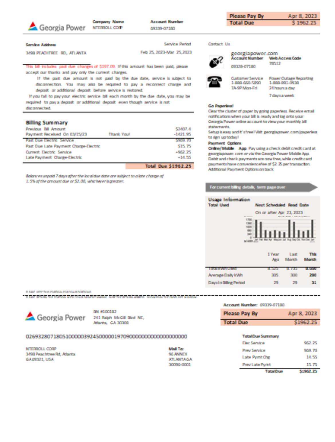 Power business utility bill Template (100 Free)